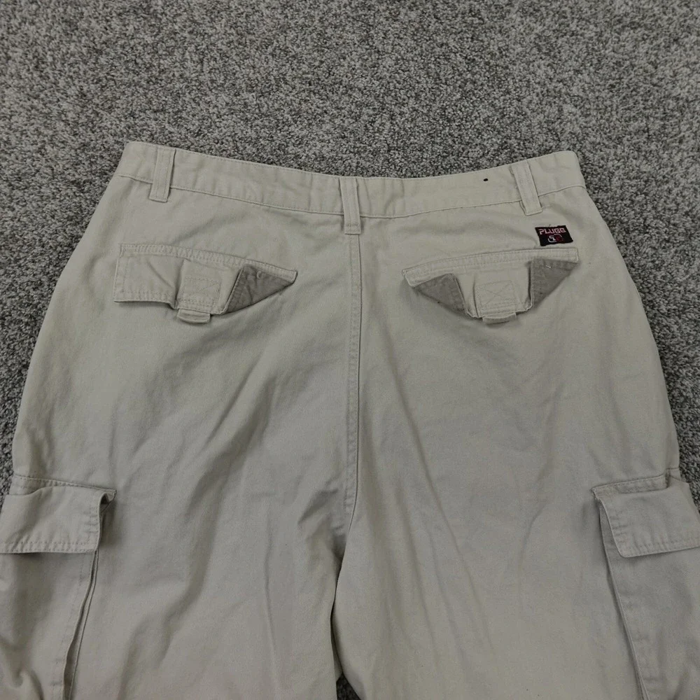Plugg Pants Mens 36X34 Beige Cargo Utility Baggy‎ Grunge Skate Rave Y2K 00s 90s